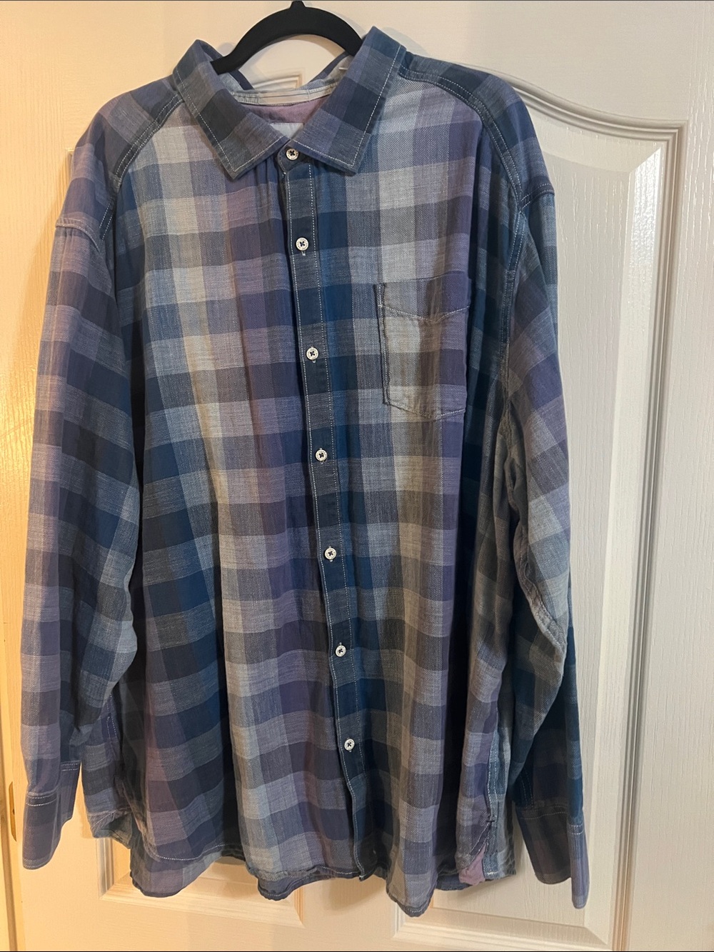Tommy Bahama Blue and Gray Plaid Button-Down Shirt